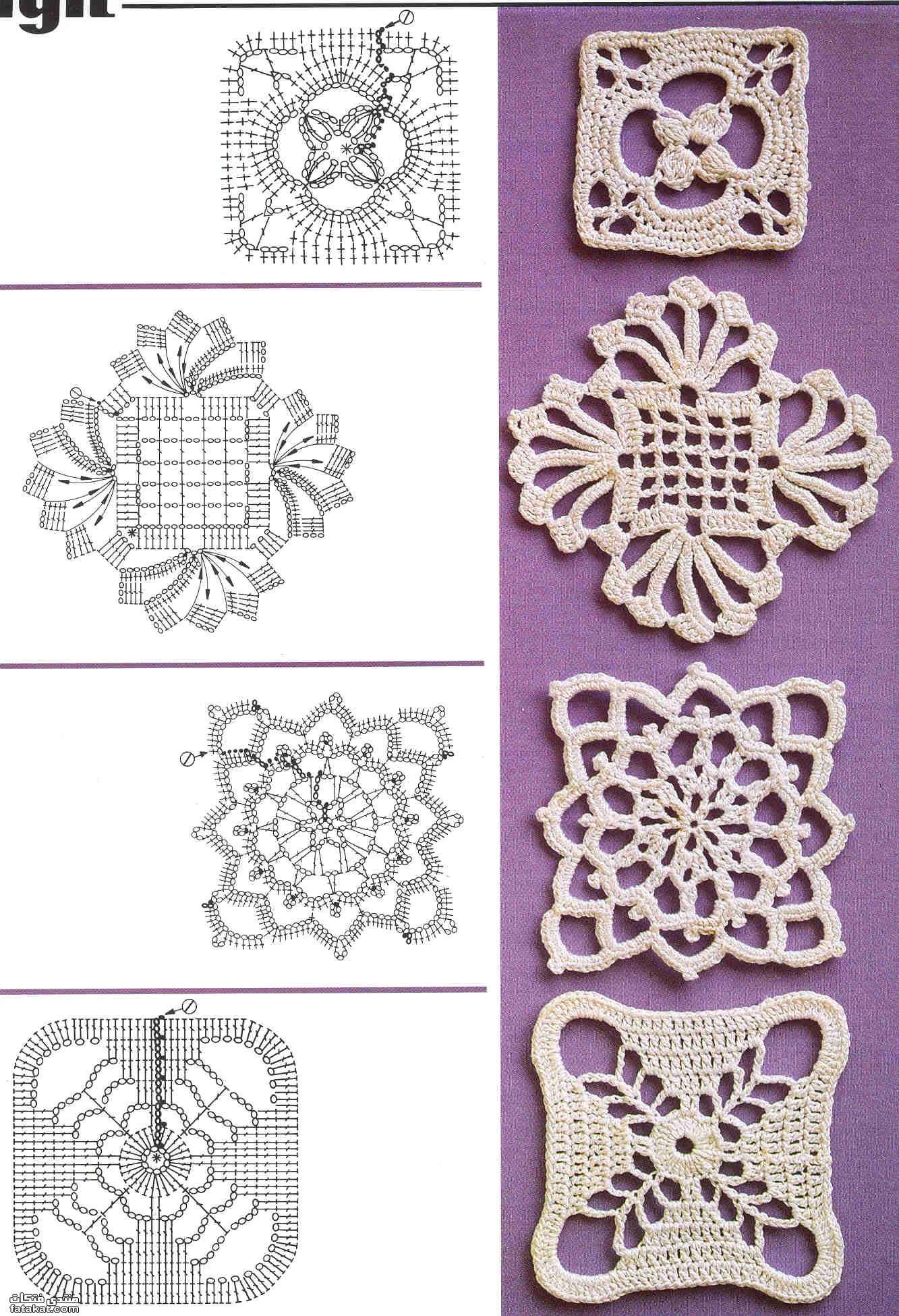 كروشي بالباترون - باترون لاشكال متنوعه من الكروشيه 4947 7