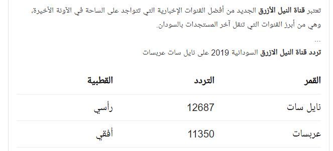 تردد قناة النيل الازرق السودانية- تررد قناة النيل الأزق الجديد 11594 1